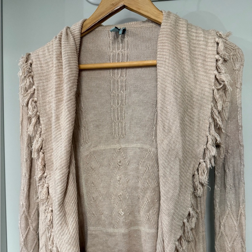 Guess by Marciano Textured Fringe Cardigan - Cream